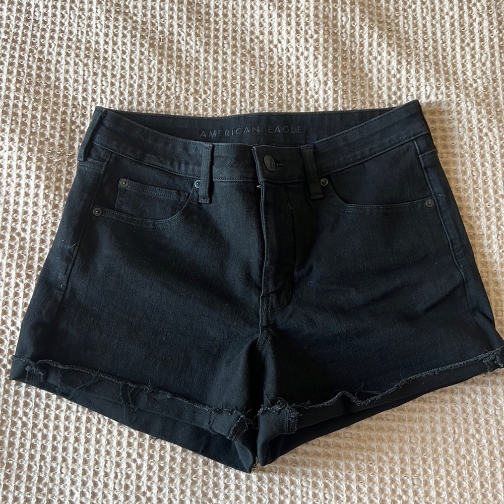 Black American Eagle denim shorts